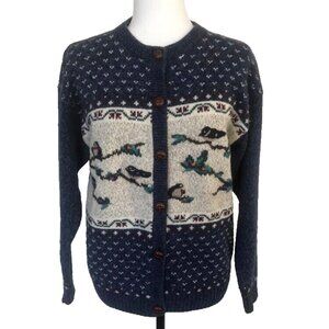 NORTHERN REFLECTIONS Womens Cardigan Sweater Size Medium Cotton Wool Blend